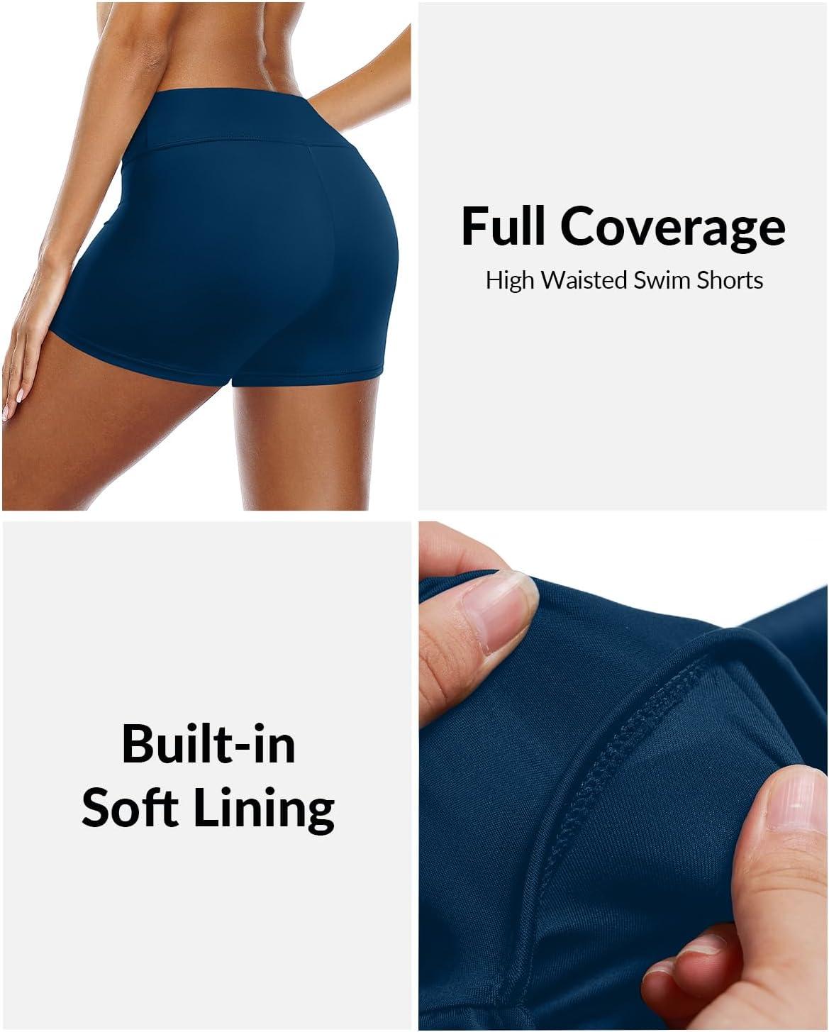 imageYonique Womens Swim Shorts Bathing Suits Bottoms Swimsuit BottomsAvailable in PlusPeacock Blue