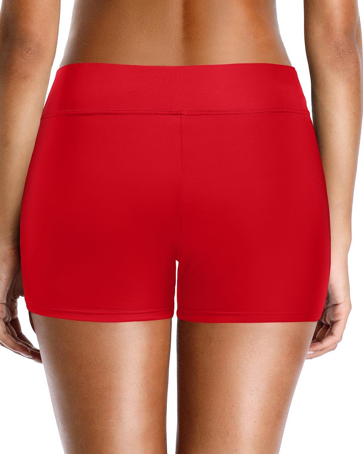 imageYonique Womens Swim Shorts Bathing Suits Bottoms Swimsuit BottomsAvailable in PlusRed