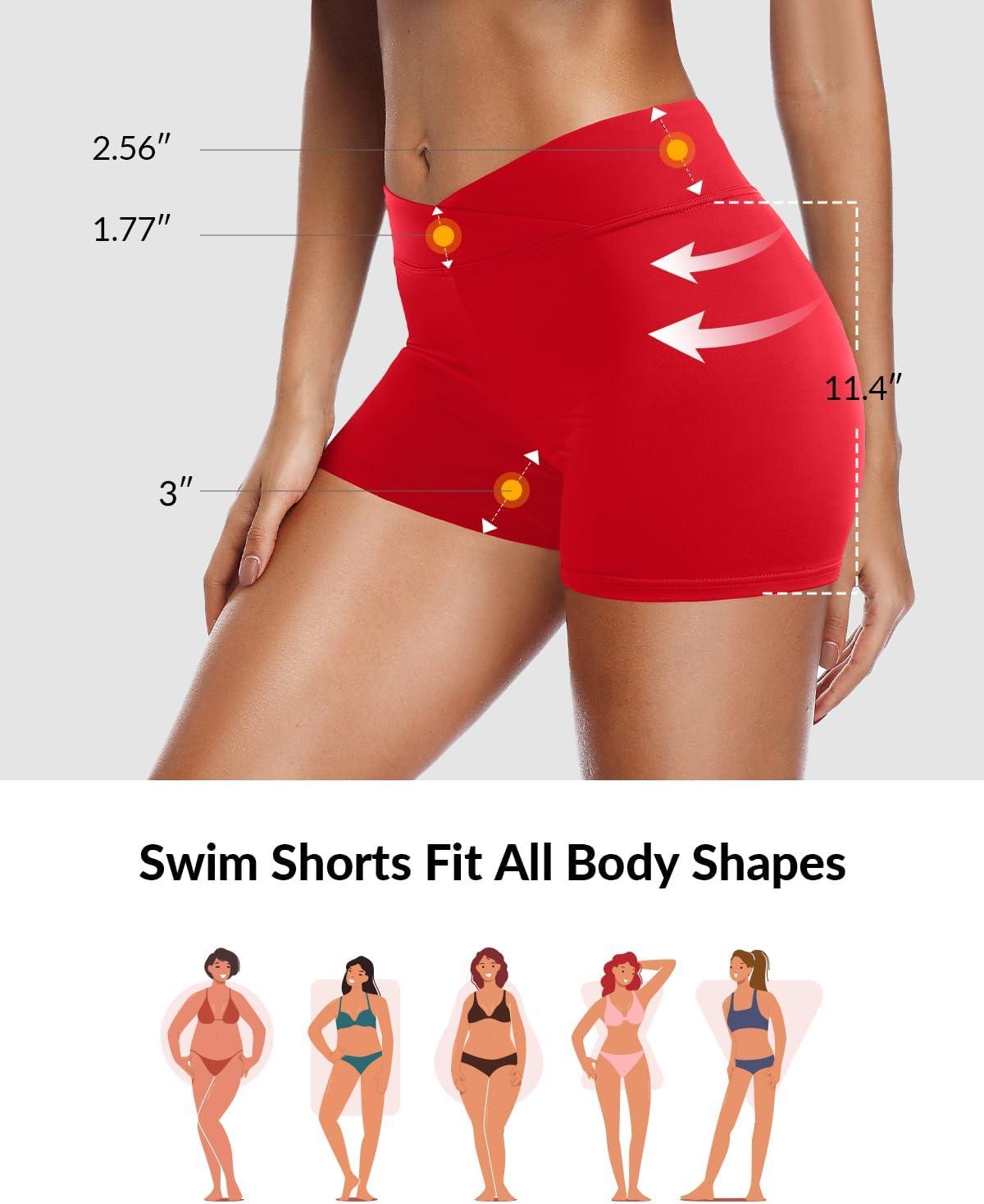 imageYonique Womens Swim Shorts Bathing Suits Bottoms Swimsuit BottomsAvailable in PlusRed