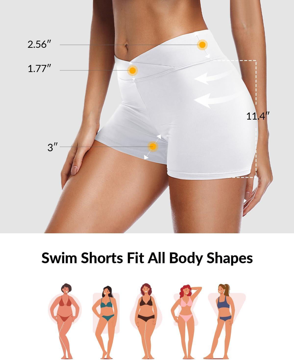 imageYonique Womens Swim Shorts Bathing Suits Bottoms Swimsuit BottomsAvailable in PlusWhite