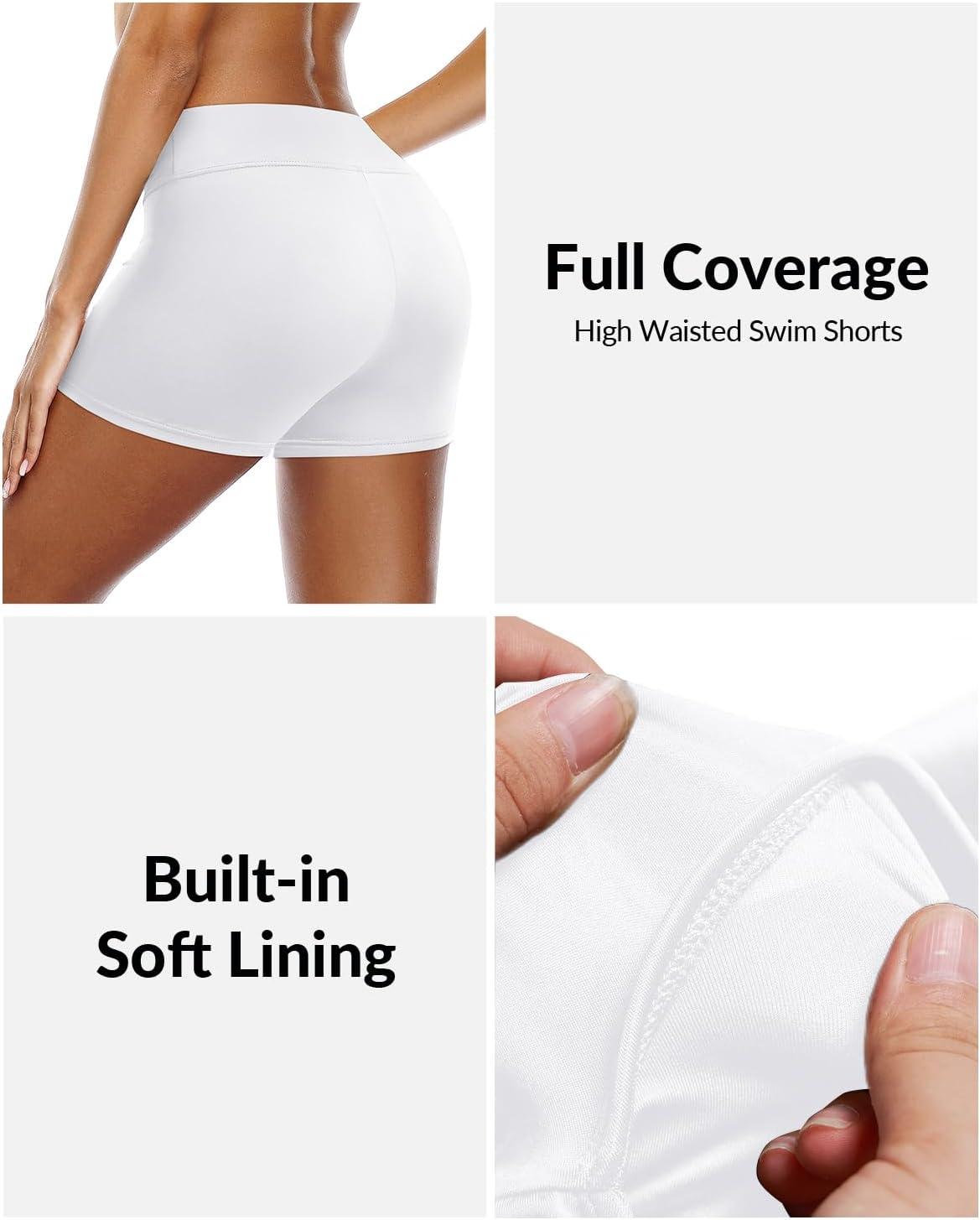 imageYonique Womens Swim Shorts Bathing Suits Bottoms Swimsuit BottomsAvailable in PlusWhite