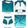 imageWomen Long Sleeve Rash Guard  Two Piece Swimsuit with Shorts UPF 50 Bathing Suit Built in Bra Surf Swim Shirt Turquoise Gradient XXL