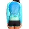 imageWomen Long Sleeve Rash Guard  Two Piece Swimsuit with Shorts UPF 50 Bathing Suit Built in Bra Surf Swim ShirtGreen Gradient
