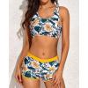 imageYonique 3 Piece Athletic Tankini Swimsuits for Women with Shorts Swim Tank Tops with Sports Bra and Boyshorts Bathing SuitsYellow