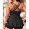 imageYonique Plus Size Tankini Tops for Women No Bottom Flowy Bathing Suit Top V Neck Swim TopBlack 01