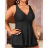 imageYonique Plus Size Tankini Tops for Women No Bottom Flowy Bathing Suit Top V Neck Swim TopBlack 01
