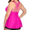 imageYonique Plus Size Tankini Tops for Women No Bottom Flowy Bathing Suit Top V Neck Swim TopPink 01