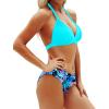 imageYonique Women Two Piece Bathing Suits Push Up Bikini Set Halter Swimsuit Vintage SwimwearTeal and Leaves