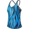 imageYonique Womens Tankini Top Only Athletic Swim Top Modest Tankini Swimsuit No BottomBlue Ripples