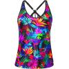 imageYonique Womens Tankini Top Only Athletic Swim Top Modest Tankini Swimsuit No BottomColorful Leaves