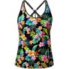 imageYonique Womens Tankini Top Only Athletic Swim Top Modest Tankini Swimsuit No BottomGreen Flower