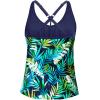 imageYonique Womens Tankini Top Only Athletic Swim Top Modest Tankini Swimsuit No BottomGreen Leaves