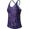 imageYonique Womens Tankini Top Only Athletic Swim Top Modest Tankini Swimsuit No BottomStarry Sky