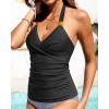 imageYonique Womens Halter Tankini Top No Bottom V Neck Swim Top Tummy Control Bathing Suit TopBlack03