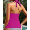 imageYonique Womens Halter Tankini Top No Bottom V Neck Swim Top Tummy Control Bathing Suit TopPurple01