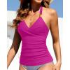 imageYonique Womens Halter Tankini Top No Bottom V Neck Swim Top Tummy Control Bathing Suit TopPurple01