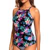 imageWomen Tankini Swim Top Only  High Neck Bathing Suit Tops Tummy Control Tank Top No BottomColorful Floral