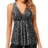 imageYonique Womens Flowy Tankini Top  Modest Swim Top with Loose Fit No BottomBlack Dot