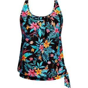 imageYonique Womens Blouson Tankini Top Only Loose Fit Swim Top No Bottom Modest SwimsuitBlack Floral