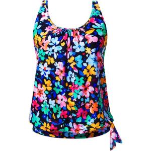 imageYonique Womens Blouson Tankini Top Only Loose Fit Swim Top No Bottom Modest SwimsuitColorful Floral