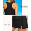 imageWomen Two Piece Tankini with Skirt  Tummy Control High Neck Swimsuit with Built in Pockets 2025 Ladies Bathing SuitBlack