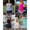 imageWomen Two Piece Tankini with Skirt  Tummy Control High Neck Swimsuit with Built in Pockets 2025 Ladies Bathing SuitBlack