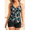 imageWomen Underwire Tankini Swimsuit with Shorts  Two Piece Tummy Control Bathing Suit 2025 Swimwear with PocketsFloral