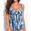 imageWomens Underwire Tankini Top Only Twist V Neck Swimsuit Top Flowy Bathing Suit Top No Bottom 2025Blue Tie Dye