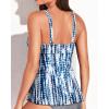 imageWomens Underwire Tankini Top Only Twist V Neck Swimsuit Top Flowy Bathing Suit Top No Bottom 2025Blue Tie Dye