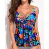 imageWomens Underwire Tankini Top Only Twist V Neck Swimsuit Top Flowy Bathing Suit Top No Bottom 2025Colorful Floral