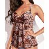 imageWomens Underwire Tankini Top Only Twist V Neck Swimsuit Top Flowy Bathing Suit Top No Bottom 2025Mandala