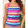 imageYonique Tankini Tops for Women Swimwear Top Only Tummy Control Swim Top Modest Tank Top Bathing Suits No BottomColorful Striped