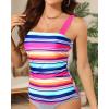 imageYonique Tankini Tops for Women Swimwear Top Only Tummy Control Swim Top Modest Tank Top Bathing Suits No BottomColorful Striped