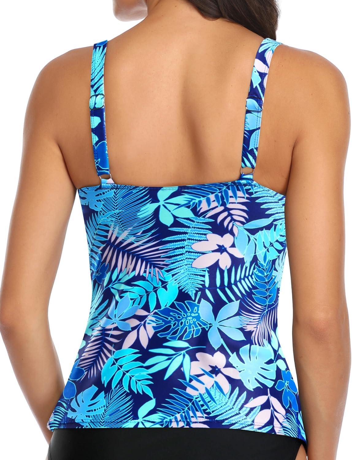 imageYonique womens Full CoverageBlue Leaves