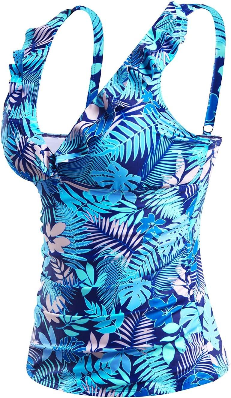 imageYonique womens Full CoverageBlue Leaves