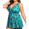 imagePlus Size Tankini Tops for Women Only  Flowy Bathing Suits Tops Modest Swimsuit No BottomGreen Paisley 01