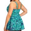 imagePlus Size Tankini Tops for Women Only  Flowy Bathing Suits Tops Modest Swimsuit No BottomGreen Paisley 01