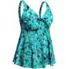imagePlus Size Tankini Tops for Women Only  Flowy Bathing Suits Tops Modest Swimsuit No BottomGreen Paisley 01