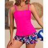 imageWomen Tankini Swimsuit with Shorts  Two Piece Tummy Control Bathing Suit Top with Pockets Boyshorts 2025 SwimwearColorful Floral
