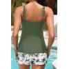 imageWomen Tankini Swimsuit with Shorts  Two Piece Tummy Control Bathing Suit Top with Pockets Boyshorts 2025 SwimwearGreen Palm Tree