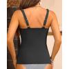 imageWomens Underwire Tankini Top Only  Tummy Control Bathing Suit Top Ruffle Swimsuit 2025Black