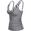 imageWomens Underwire Tankini Top Only  Tummy Control Bathing Suit Top Ruffle Swimsuit 2025Black Striped