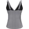 imageWomens Underwire Tankini Top Only  Tummy Control Bathing Suit Top Ruffle Swimsuit 2025Black Striped