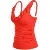 imageWomens Underwire Tankini Top Only  Tummy Control Bathing Suit Top Ruffle Swimsuit 2025Red