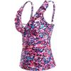 imageYonique Womens Tankini Top Only Tummy Control Bathing Suit Top Ruffle Swimsuit Top V Neck Swim Tank Top No BottomPink Floral