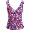 imageYonique Womens Tankini Top Only Tummy Control Bathing Suit Top Ruffle Swimsuit Top V Neck Swim Tank Top No BottomPink Floral