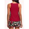 imageWomen Tankini Swimsuit with Shorts  Tummy Control Two Piece Bathing Suit 2025 Swimwear with Sporty PocketsRed Floral