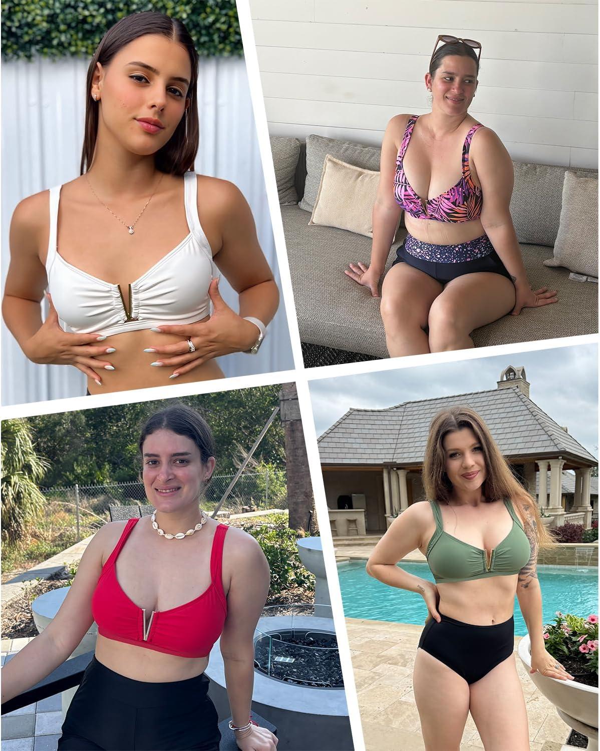 imageV Wired Bikini Top Only  Vintage Swim Top Padded Bra SwimsuitsBlack