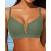 imageV Wired Bikini Top Only  Vintage Swim Top Padded Bra SwimsuitsOlive Green