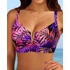 imageV Wired Bikini Top Only  Vintage Swim Top Padded Bra SwimsuitsPurple Leaves
